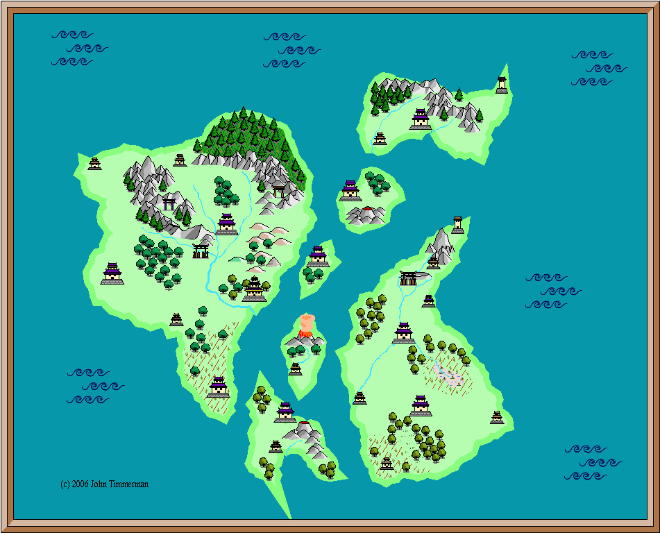 Fantasy Asian-style Island Map