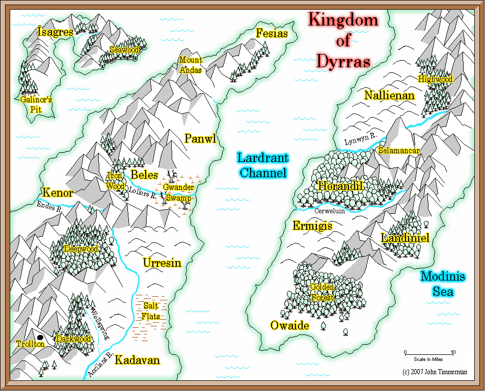 Fantasy overland map - Kingdom of Dyrras