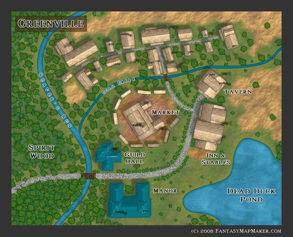 Greenville - Fantasy Village Map
