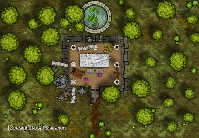 Abandoned Shrine Battlemap